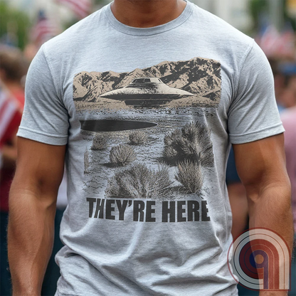 They're Here - Bob Lazar S4 UFO Poster Tee