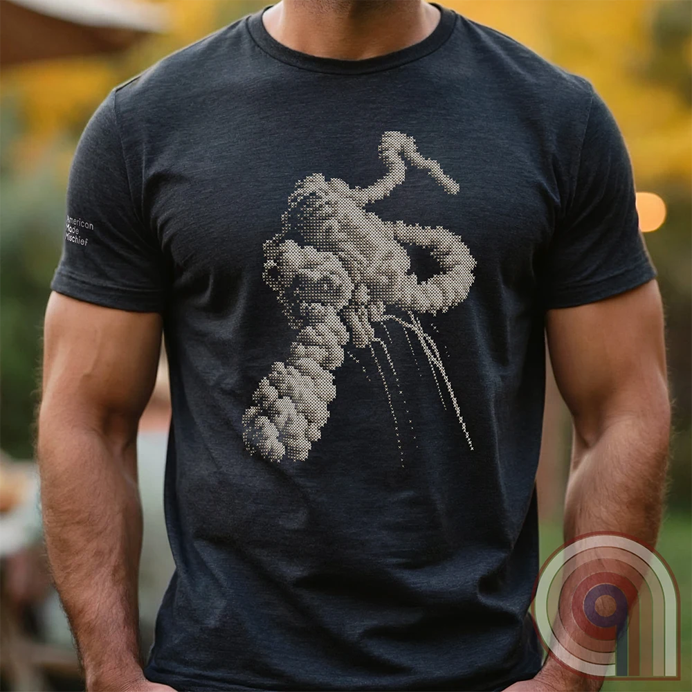 1986 NASA Space Shuttle Challenger Explosion Cross Stitch Tee