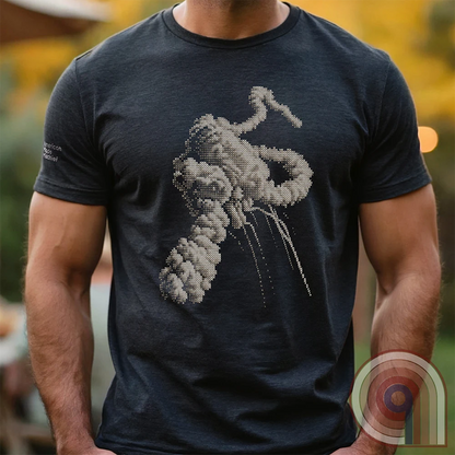 1986 NASA Space Shuttle Challenger Explosion Cross Stitch Tee