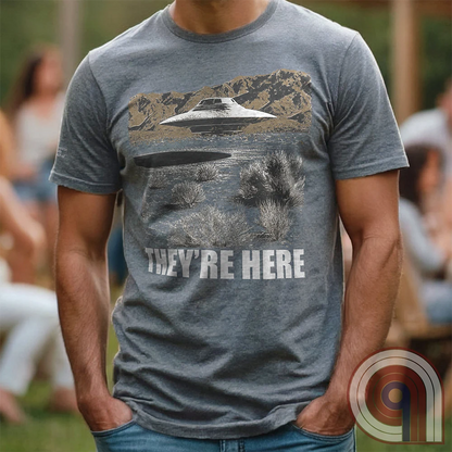 They're Here - Bob Lazar S4 UFO Poster Tee