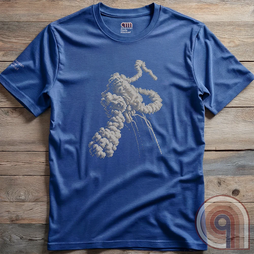 1986 NASA Space Shuttle Challenger Explosion Cross Stitch Tee