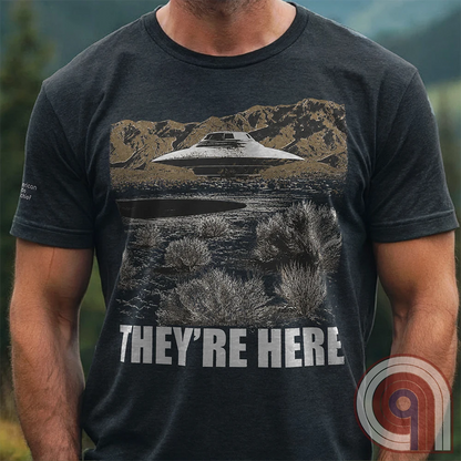 They're Here - Bob Lazar S4 UFO Poster Tee