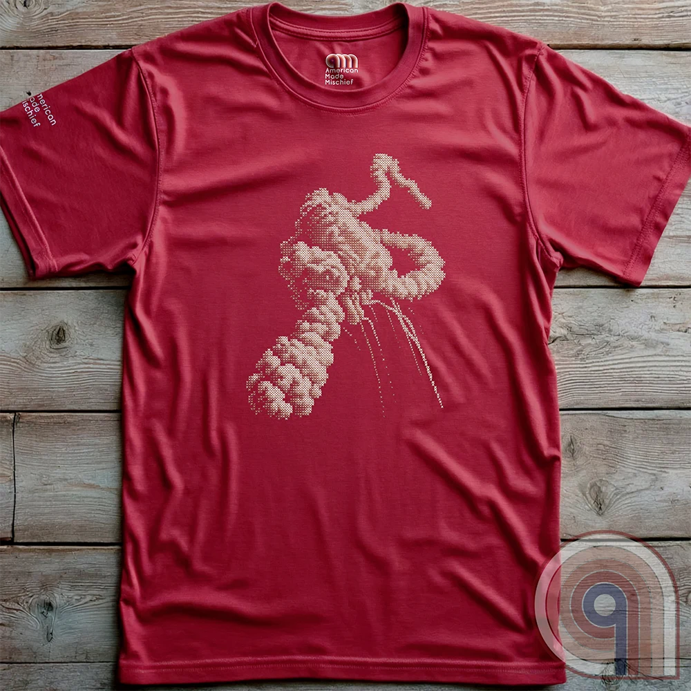 1986 NASA Space Shuttle Challenger Explosion Cross Stitch Tee