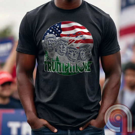 Mount Trumpmore stands as a bold symbol of American resilience, patriotism, and leadership. This striking t-shirt reimagines a national monument in the image of Donald Trump, embodying strength, defiance, & commitment to America first. Set against the stars & stripes, this shirt captures the grandeur of a historical moment & the glory of a triumphant return. For patriots who refuse to let America fade, this tee celebrates leadership and a vision of American greatness carved into history. Color-Charc1