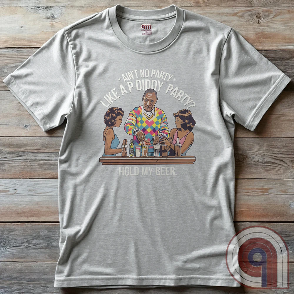Bill Cosby, Hollywood’s original master mixologist, lines up the drinks with a devilish grin, proving he’s not about to be outdone by P Diddy in the elite predator party scene. This retro-style tee satirizes the scandal showdown, where the rich and powerful mix more than just cocktails. With a vintage-inspired no-nonsense design, this shirt calls out the dark underbelly of Hollywood hypocrisy. Perfect for those who expose the truth, mock the elite, and refuse to let history be rewritten. Color- Ash2