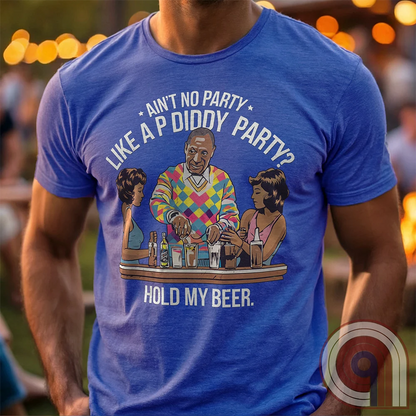 Bill Cosby, Hollywood’s original master mixologist, lines up the drinks with a devilish grin, proving he’s not about to be outdone by P Diddy in the elite predator party scene. This retro-style tee satirizes the scandal showdown, where the rich and powerful mix more than just cocktails. With a vintage-inspired no-nonsense design, this shirt calls out the dark underbelly of Hollywood hypocrisy. Perfect for those who expose the truth, mock the elite, and refuse to let history be rewritten. Color- Blue1