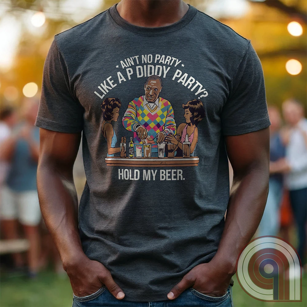 Bill Cosby, Hollywood’s original master mixologist, lines up the drinks with a devilish grin, proving he’s not about to be outdone by P Diddy in the elite predator party scene. This retro-style tee satirizes the scandal showdown, where the rich and powerful mix more than just cocktails. With a vintage-inspired no-nonsense design, this shirt calls out the dark underbelly of Hollywood hypocrisy. Perfect for those who expose the truth, mock the elite, and refuse to let history be rewritten. Color- Charc1