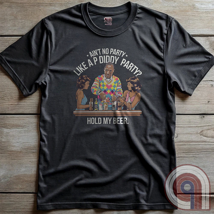 Bill Cosby, Hollywood’s original master mixologist, lines up the drinks with a devilish grin, proving he’s not about to be outdone by P Diddy in the elite predator party scene. This retro-style tee satirizes the scandal showdown, where the rich and powerful mix more than just cocktails. With a vintage-inspired no-nonsense design, this shirt calls out the dark underbelly of Hollywood hypocrisy. Perfect for those who expose the truth, mock the elite, and refuse to let history be rewritten. Color- Charc2