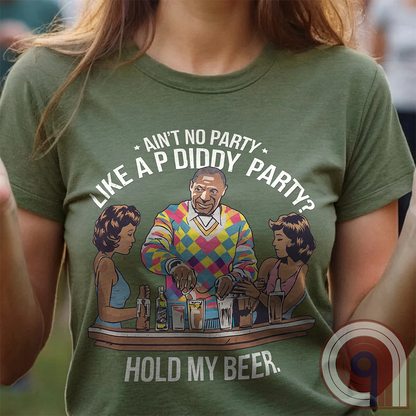 Bill Cosby, Hollywood’s original master mixologist, lines up the drinks with a devilish grin, proving he’s not about to be outdone by P Diddy in the elite predator party scene. This retro-style tee satirizes the scandal showdown, where the rich and powerful mix more than just cocktails. With a vintage-inspired no-nonsense design, this shirt calls out the dark underbelly of Hollywood hypocrisy. Perfect for those who expose the truth, mock the elite, and refuse to let history be rewritten. Color-Green1