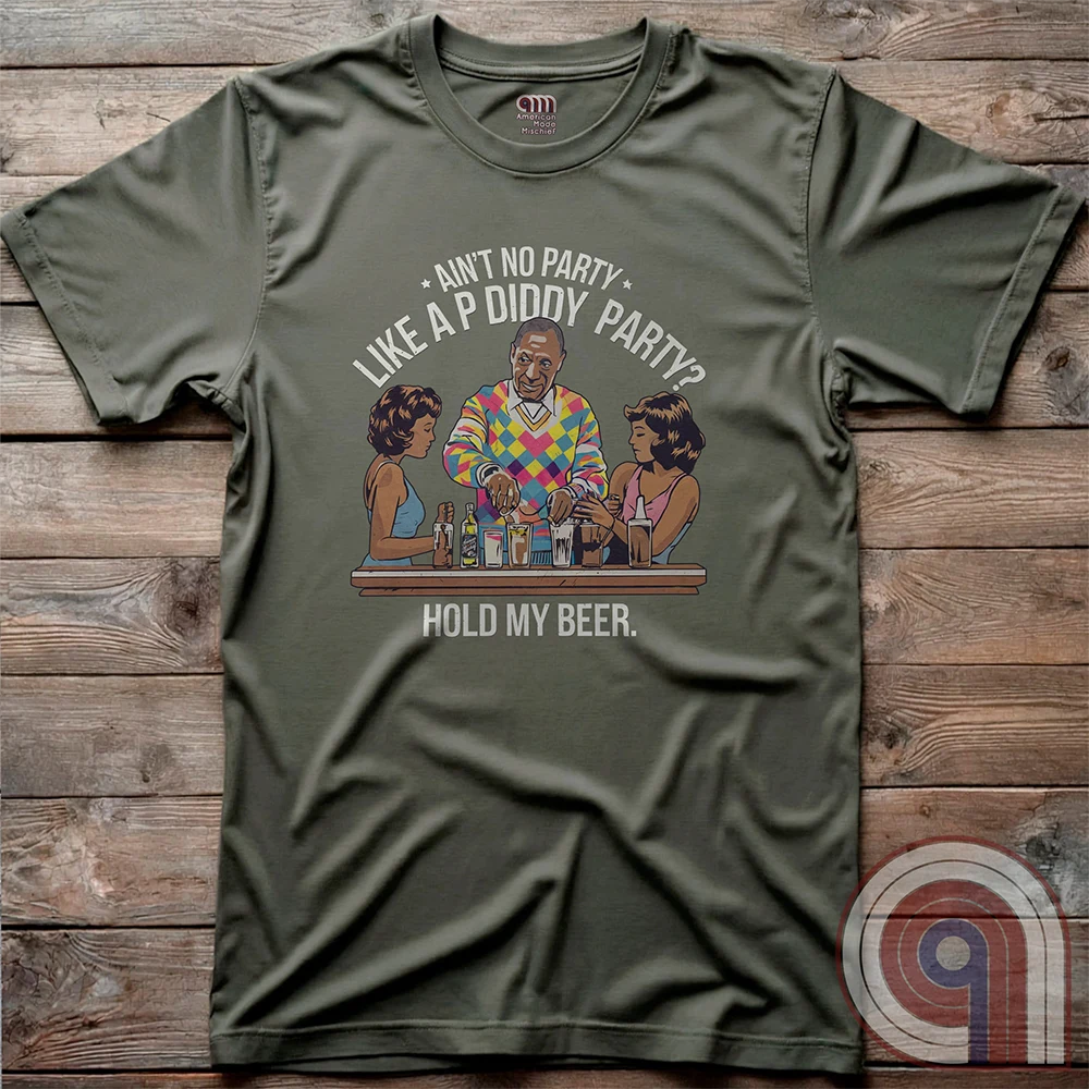 Bill Cosby, Hollywood’s original master mixologist, lines up the drinks with a devilish grin, proving he’s not about to be outdone by P Diddy in the elite predator party scene. This retro-style tee satirizes the scandal showdown, where the rich and powerful mix more than just cocktails. With a vintage-inspired no-nonsense design, this shirt calls out the dark underbelly of Hollywood hypocrisy. Perfect for those who expose the truth, mock the elite, and refuse to let history be rewritten. Color- Green2