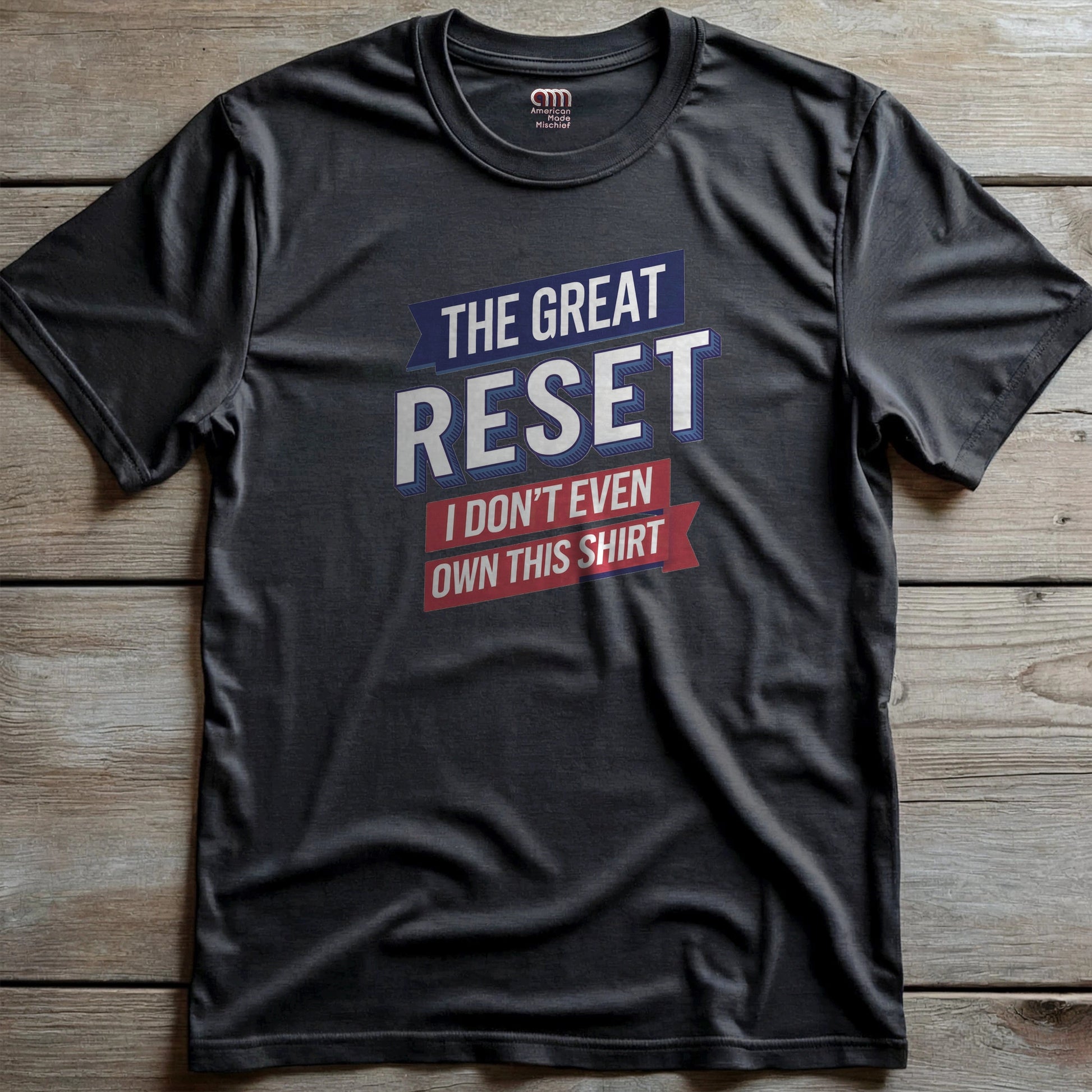 The Great Reset parody t-shirt - Mock the globalist agenda- "Own Nothing, Be Happy" satire. This anti-WEF tee takes a jab at Klaus Schwab, Agenda 2030, & the World Economic Forum’s dystopian vision of the future. For sovereign free thinkers who refuse to submit to totalitarian overreach. Stand against the elite’s push for control- Fight for freedom & remind them you will not comply. Perfect for patriots, libertarians, & anyone resisting the globalist narrative. Wear it loud, wear it proud! Color- Charc2